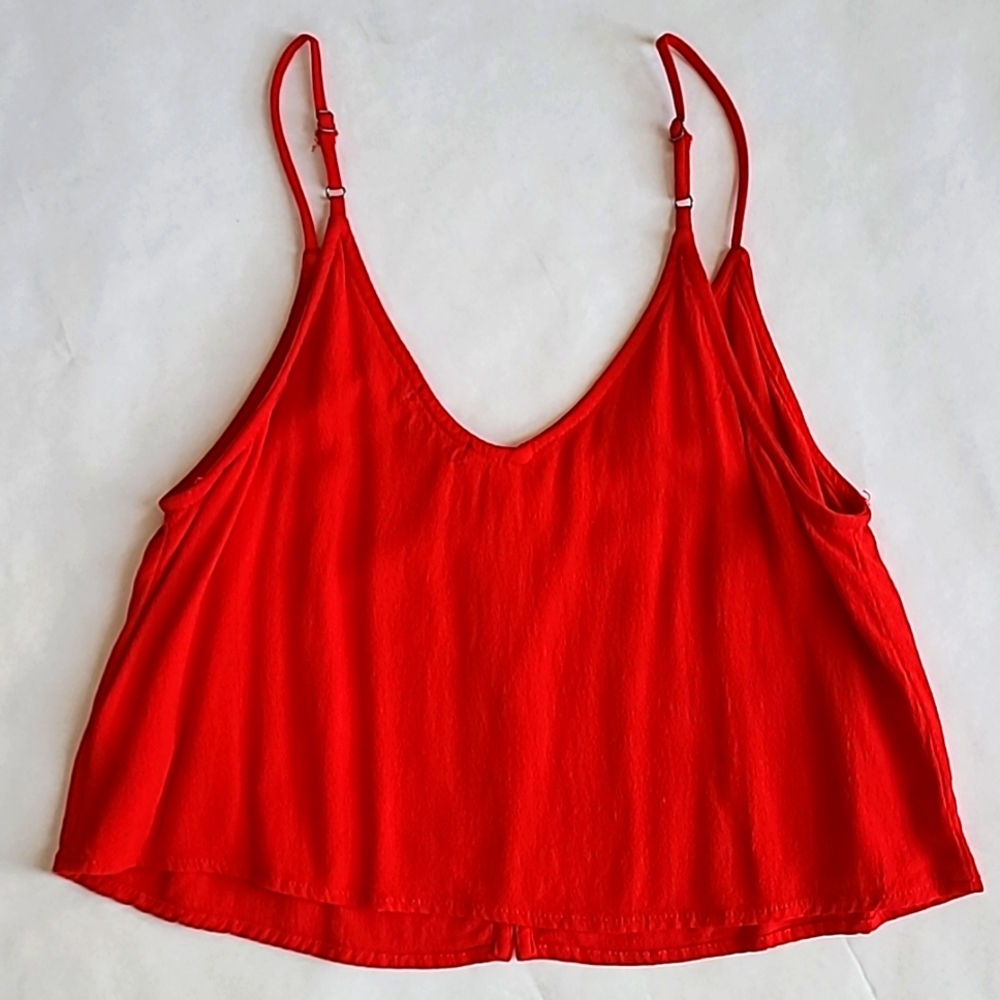 XS Red Button-Up Tank Top - Picture 3 of 3